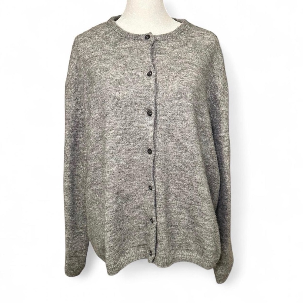 H&M Gray Relaxed Fit Button-Up Women's Cardigan Minimalist Preppy Scandi Cozy‎